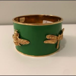 Gold/ green enamel bracelet